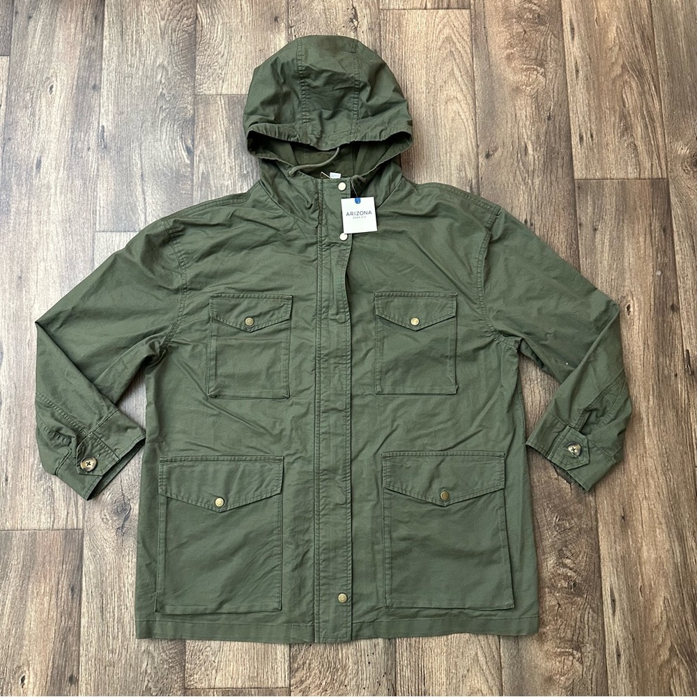 Arizona Jean Co 100% Cotton Jacket Women’s Size XL Dark Avocado Military Green